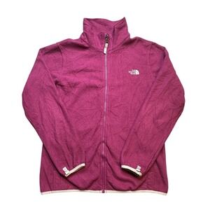 The North Face Jacket Womens Large Pink Fleece Full Zip Pockets Outdoor Layer